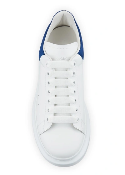 Alexander Mcqueen Men's Oversized Leather Platform Sneakers In White