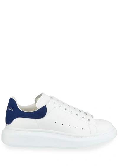 Alexander Mcqueen Men's Oversized Leather Platform Sneakers In White