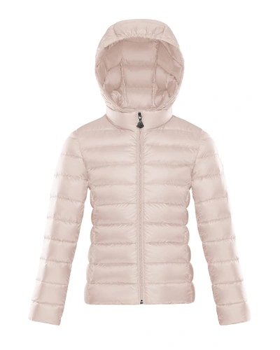 Shop Moncler New Iraida Hooded Zip-front Coat In Pink
