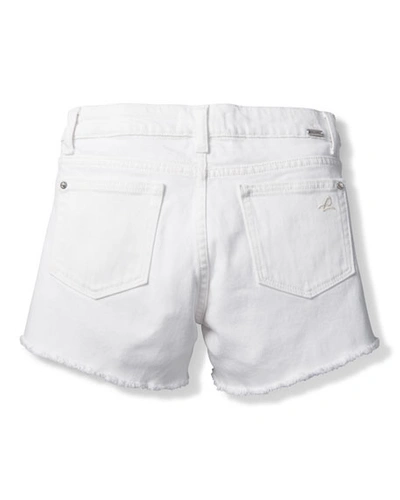 Dl Premium Denim Girl's Lucy Cut Off Denim Shorts In White