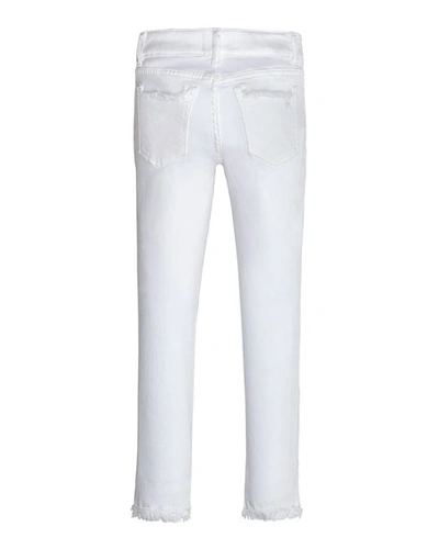 Shop Dl Premium Denim Girls' Chloe Skinny Raw-hem Jeans In White