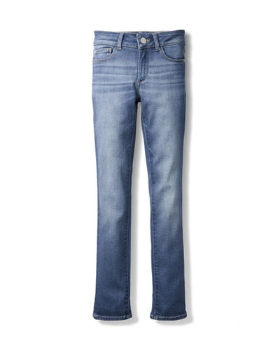 Shop Dl Premium Denim Girls' Chloe Skinny Mid-rise Faded Jeans In Blue