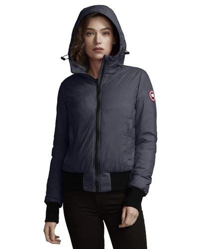 Shop Canada Goose Dore Slim-fit Hooded Jacket W/ Down Fill In Navy