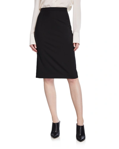 Shop Theory Hemdall Good Wool Suiting Pencil Skirt In Black