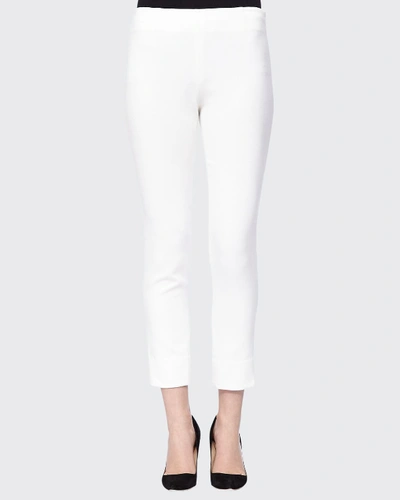 Shop Lela Rose Catherine Slim-leg Ankle Pants In White