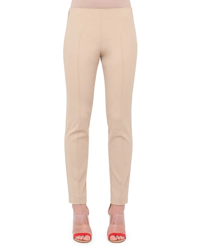 Shop Akris Melissa Mid-rise Slim-leg Pants In Ivory