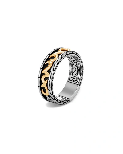 Shop John Hardy Men's Classic Chain 7mm Ring In 18k Yellow Gold & Sterling Silver