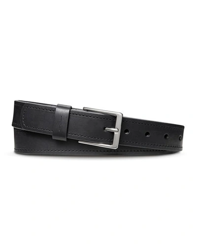 Shop Shinola Men's Harness Single-stitch Leather Belt In Black