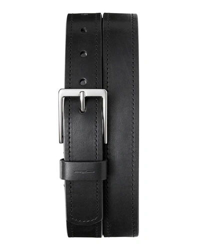 Shop Shinola Men's Harness Single-stitch Leather Belt In Black