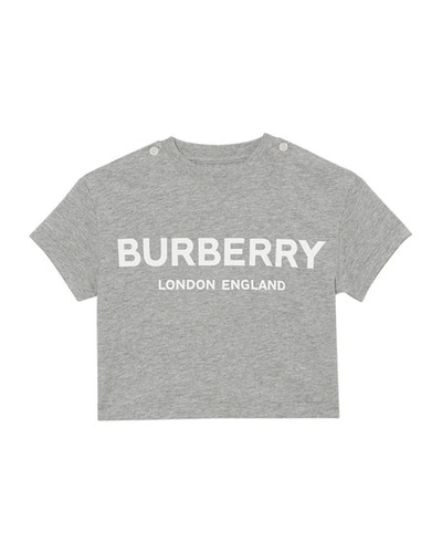Shop Burberry Robbie Cotton Logo Tee In Gray