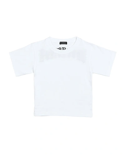 Shop Balenciaga Gothic Logo T-shirt In White