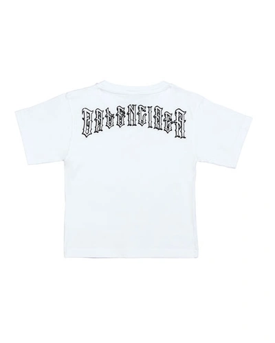 Shop Balenciaga Gothic Logo T-shirt In White