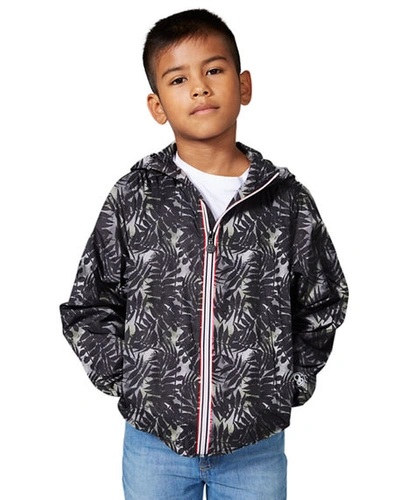 Shop O8 Lifestyle Kid's Sam Printed Hooded Jacket In Palm Print