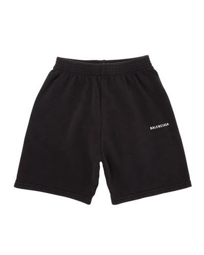 Shop Balenciaga Kid's Jogging Shorts In Black