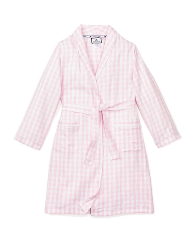 Shop Petite Plume Gingham Robe In Pink Gingham