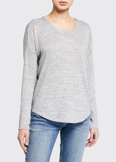 Rag & Bone Hudson Mélange Stretch-jersey Top In Light Gray