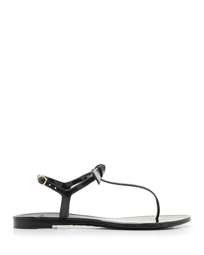 Shop Alexandre Birman Clarita Mixed Jelly Flat Sandals In Black