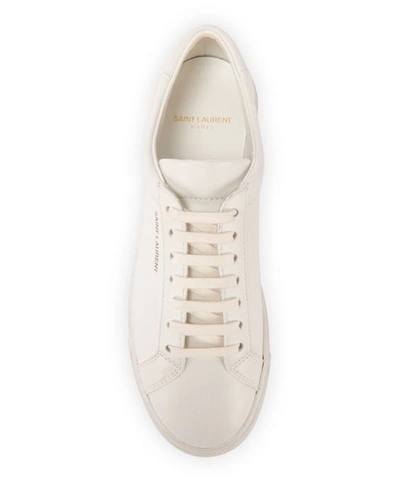 SAINT LAURENT ANDY LEATHER LACE-UP SNEAKERS PROD226770289