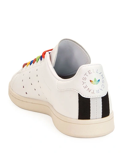 Shop Stella Mccartney Stan Smith Sneakers With Rainbow Laces In White Pattern