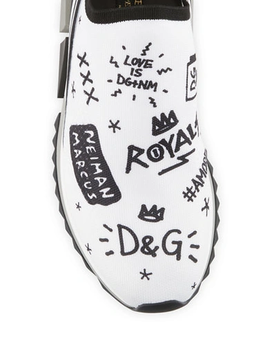 Shop Dolce & Gabbana Sorrento Graffiti-print Trainer Sneakers In White