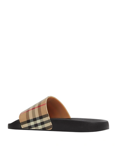 Shop Burberry Furley Vintage Check Slide Sandals In Beige