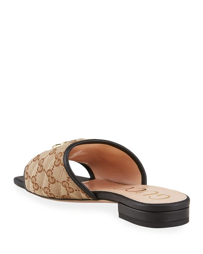 Shop Gucci Jolie Original Gg Canvas Slides In Beige