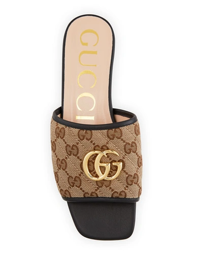 Shop Gucci Jolie Original Gg Canvas Slides In Beige