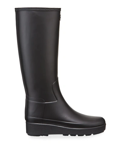 Shop Hunter Refined Creeper Tall Rain Boots In Black