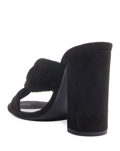Shop Saint Laurent Loulou 100mm Suede Mule Sandals In Black