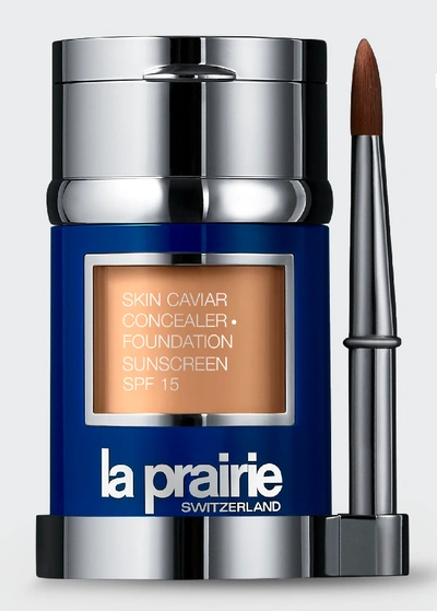 Shop La Prairie Skin Caviar Concealer + Foundation Spf 15, 1 Oz. In Golden Beige