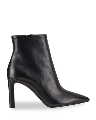 Shop Saint Laurent Kate Pointed-toe Zip Booties In Black