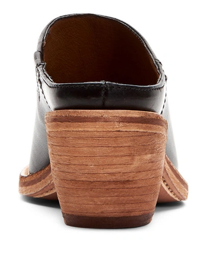 Shop Frye Rosalia Leather Block-heel Mules In Black
