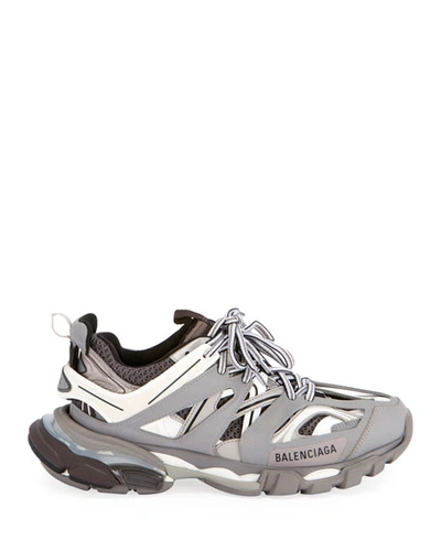 Shop Balenciaga Track Cushioned Lace-up Sneakers In Gray
