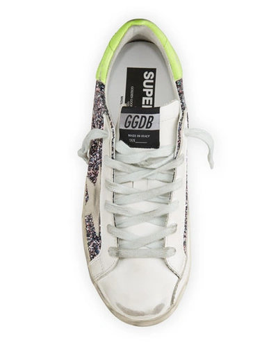 Shop Golden Goose Superstar Glitter Low-top Sneakers In Pink/grey