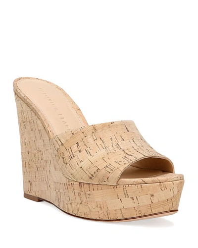 Shop Veronica Beard Dali Cork Platform Wedge Sandals In Natural