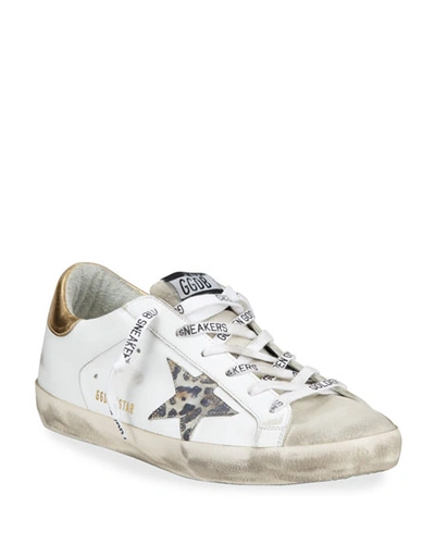 Shop Golden Goose Superstar Leo-star Leather Low-top Sneakers In White