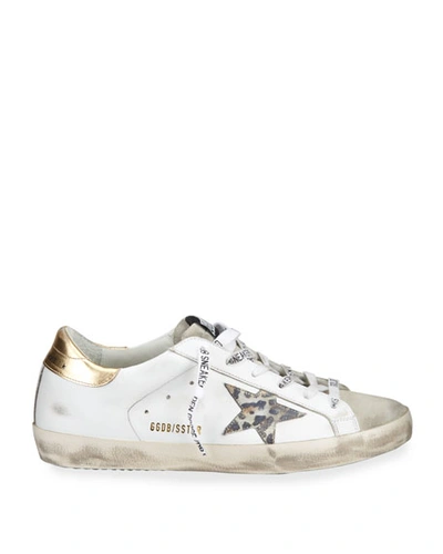 Shop Golden Goose Superstar Leo-star Leather Low-top Sneakers In White