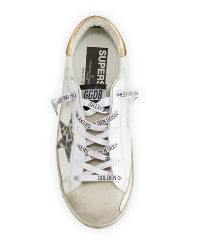 Shop Golden Goose Superstar Leo-star Leather Low-top Sneakers In White