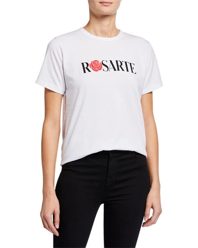 Shop Rodarte Rosarte Crewneck T-shirt In White