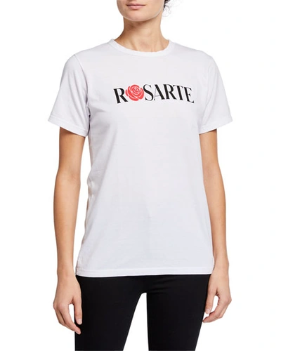 Shop Rodarte Rosarte Crewneck T-shirt In White