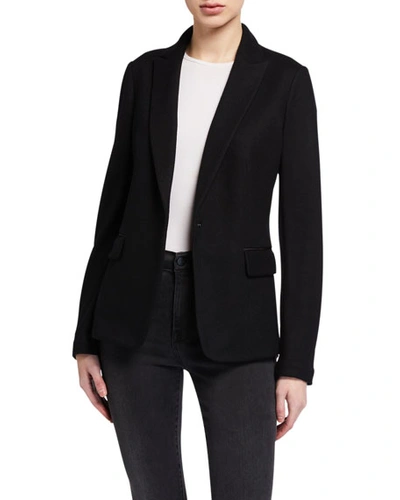 Shop Rag & Bone Lexington Snap-front Wool Blazer In Black