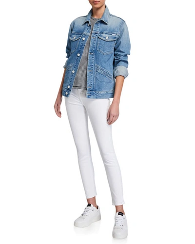 Shop Jen7 By 7 For All Mankind High-rise Skinny Ankle Jeans In White