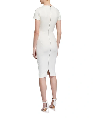 Shop Victoria Beckham Fitted T-shirt Dress In Ivory