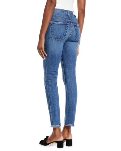 Shop Re/done High-rise Skinny Ankle Cropped Jeans In Mid 70s
