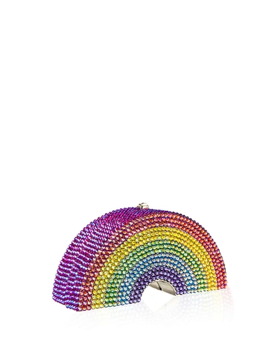 Shop Judith Leiber Rainbow-shaped Crystal Pillbox