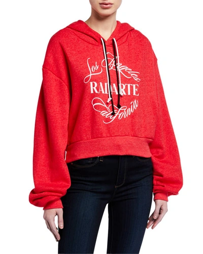 Shop Rodarte Cropped Logo Sweatshirt In Red