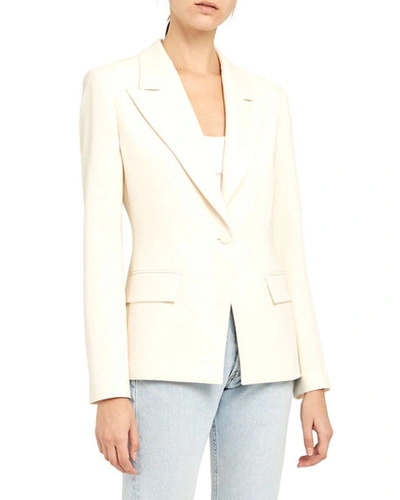 Shop Theory Angled One-button Blazer In Rice