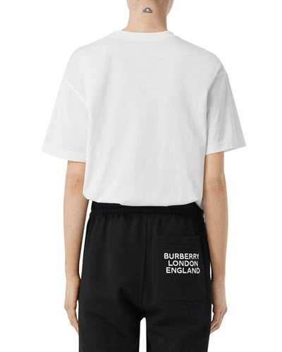 Shop Burberry Emerson Oversized T-shirt With Tb Monogram, White