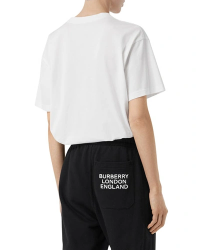Shop Burberry Emerson Oversized T-shirt With Tb Monogram, White