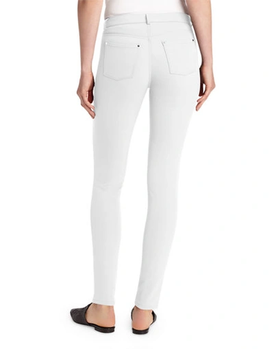 Shop Lafayette 148 Mercer Acclaimed Stretch Mid-rise Skinny Jeans In White